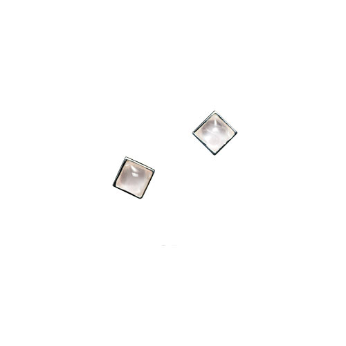 Sterling silver and rose quartz stud earrings. Pierced. As this is a natural product there may be a 