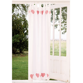 Unbranded Gingham Heart Tab Top Curtains (Pair of curtains)