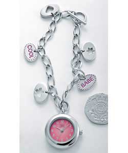 Girls Cool Babe; Charm Bracelet Watch