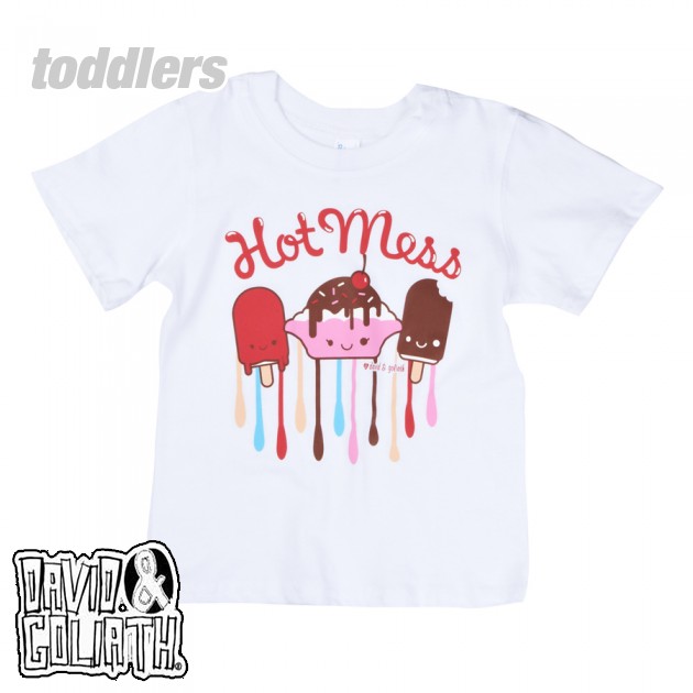 Unbranded Girls David and Goliath Hot Mess T-Shirt - White