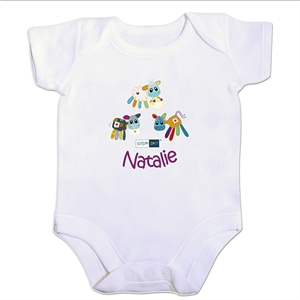 Unbranded Girls Personalised Baby Grows - Farmyard 0 to 3