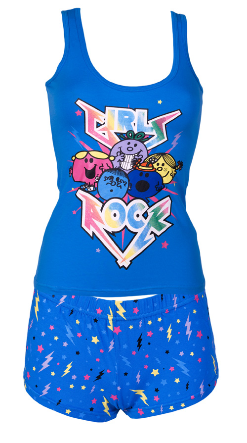 Unbranded Girls Rock Ladies Little Miss Vest and Short PJ