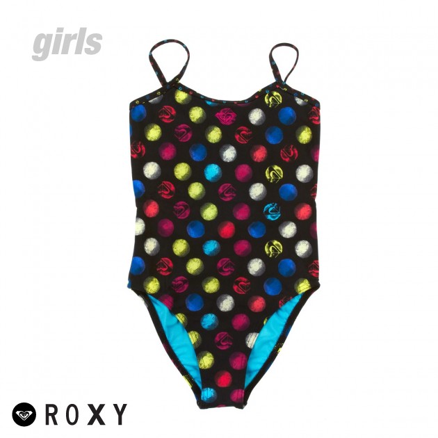 Unbranded Girls Roxy Beyond Dots Swimsuit - True Black