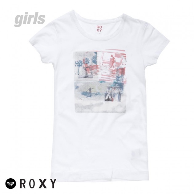 Unbranded Girls Roxy Surf In Hawaii T-Shirt - White