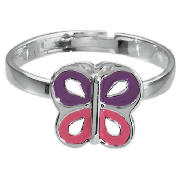 Unbranded Girls Sterling Silver Enamel Butterfly Ring,