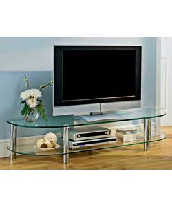 Unbranded Glass and Chrome Plasma TV Bench