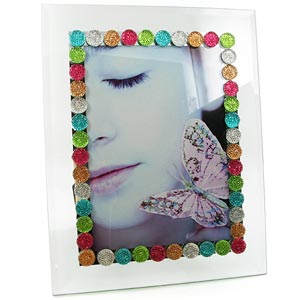 Unbranded Glass and Coloured Gem 5 x 7 Photo Frame