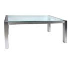 Glass and stainless steel dining table yari