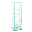 Glass CD square rotating stand furniture