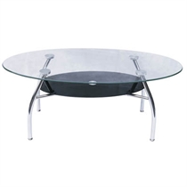 Unbranded Glass Coffee Table with Black Glass Shelf