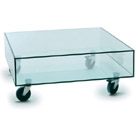Glass coffee table with castors furniture