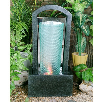 Unbranded Glass Column in Granite Water Features