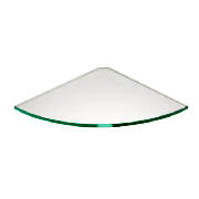 The RB UK 25x25cm clear corner shelf is made from 0.8cm toughened glass with polished bevelled edges
