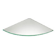 A 300x300mm frosted glass corner shelf from the RB UK range.