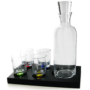 Unbranded Glass Decanter and 4 Shot Glass Set