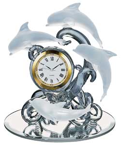 Unbranded Glass Dolphin Clock