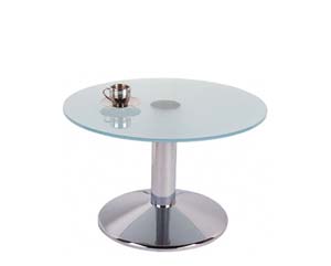 Glass top round coffee table