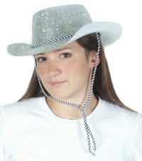 Glitter Cowboy hat, silver