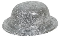 Unbranded Glitter Hat: Bowler (Silver)