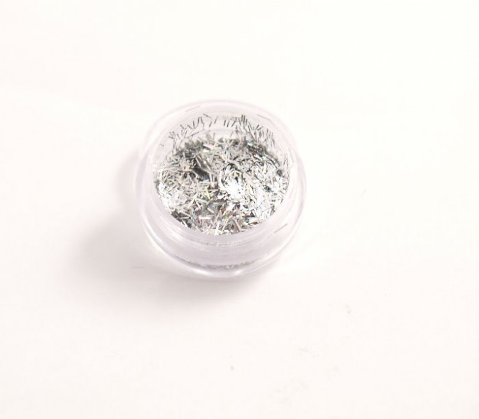 Unbranded Glitter Ice Flakes in Silver for Nail Tips