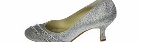 Unbranded Glitter Kitten Heel Stiletto Heel Closed Toe