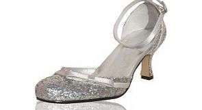 Unbranded Glitter Spool Heel Closed Toe Pumps Womens