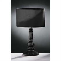 Unbranded Glossy Black Ceramic Spindle Table Lamp