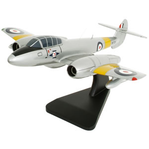 A collector quality Bravo Delta replica of the Gloster Meteor T7 in RAF training colours. The Meteor