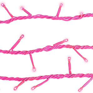Pink light chain with 140 lights and a choice of e