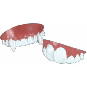 Be prepared for any fancy dress occasion. Nine sets of rubbery-fake nashers that fit easily over