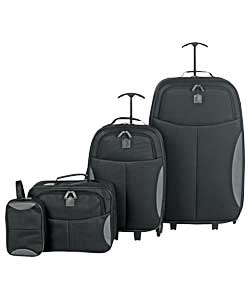 Unbranded Go Explore 4 piece Black and Grey Luggage Set