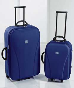 Unbranded Go Explore Set of 2 Expandable Trolley Cases Navy