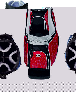 8-way fully divided. 9.5" diameter. 8 spacious pockets. Cooler pouch. Large clothing pockets