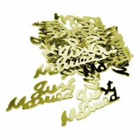 gold just married metallic confetti