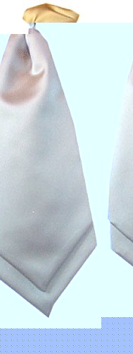 A light gold pre-tied scrunchie cravat / ruche tie with neck strap and easy fastening clip