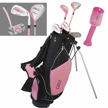 Unbranded GolfGirl Pink Girls Junior Set inc Bag Ages 8-12