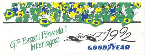 Goodyear ``Brazil F1`` 1992 Sticker (24cm x 9cm)