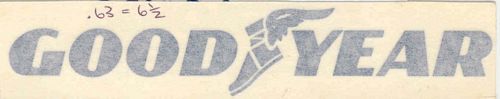 Goodyear Logo Car Sponsor Sticker Small (17cm x 3cm)