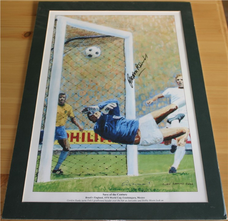 GORDON BANKS HAND SIGNED and MOUNTED PRINT - 18