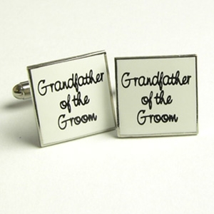 Unbranded Grandfather of the Groom Wedding Cufflinks - White