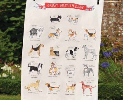 Unbranded Great British Dogs Tea Towel 5177S