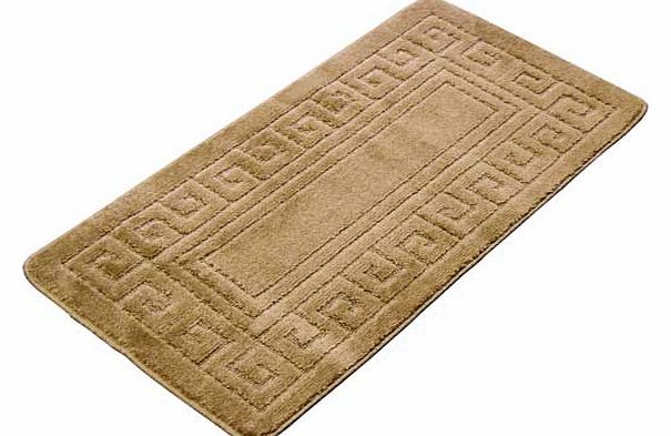 Unbranded Greek Key Bath Mat - Latte