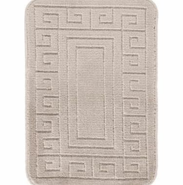 Unbranded Greek Key Bath Mat Set - Cream