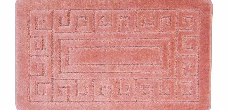 Unbranded Greek Key Bathmat 50x100cm - Pink