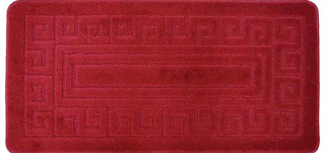 Greek Key Bathmat 50x100cm - Red