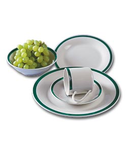 Green Banded 20 Piece Porcelain Set