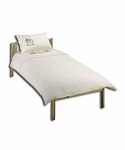 Green Fern Embroidered Single Duvet Cover Set