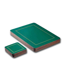 Green Tablemat & Coaster Set