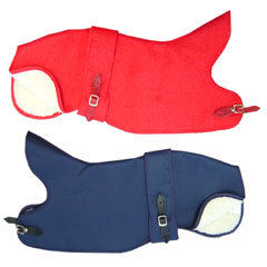 Designed with your greyhound or whippet in mind, these cosy coats are lined with fur, to keep them w