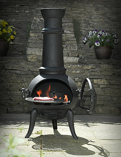 Grill Cast Chimnea Medium Black